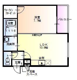 フジパレス アベリア(1LDK/2階)の間取り写真