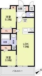メゾンシュシュ大宮(2LDK/2階)の間取り写真