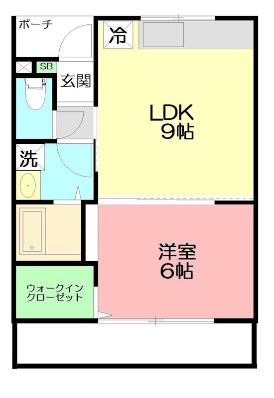 LIFESHIP E棟(1LDK/1階)の間取り写真