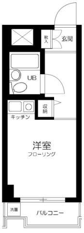 パレドール石川台(ワンルーム/4階)の間取り写真