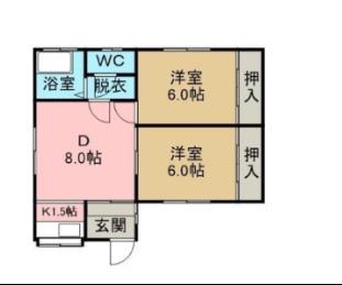 南アパート(2LDK/2階)の間取り写真