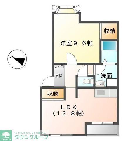 リバティふじB(1LDK/1階)の間取り写真