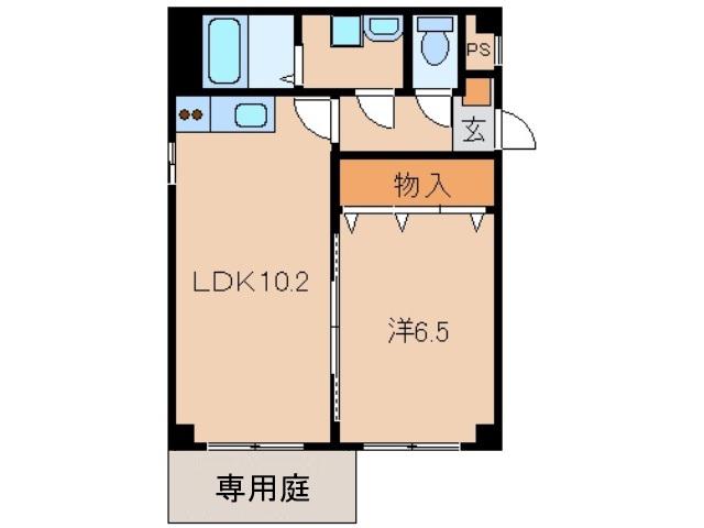 アリエッタ西高松(1LDK/1階)の間取り写真