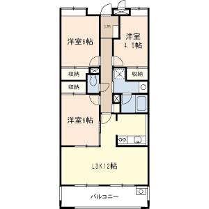 ベルフォーレ伍番館(3LDK/2階)の間取り写真