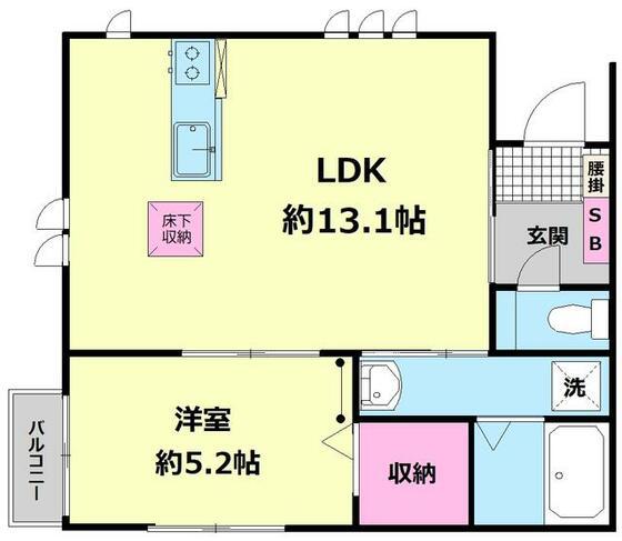 TREND MAISON R-1(1LDK/1階)の間取り写真
