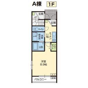 アイランドヴィレッジ本町(1K/1階)の間取り写真