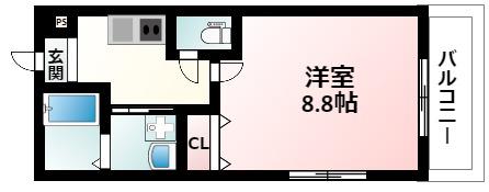 フジパレス垂水町(1K/2階)の間取り写真