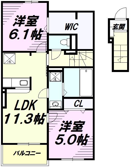 サン・フレンズ(2LDK/2階)の間取り写真