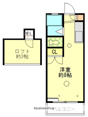 アネット山下(ワンルーム/2階)の間取り写真