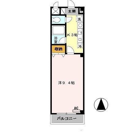 モンターニューロンドI(1K/3階)の間取り写真