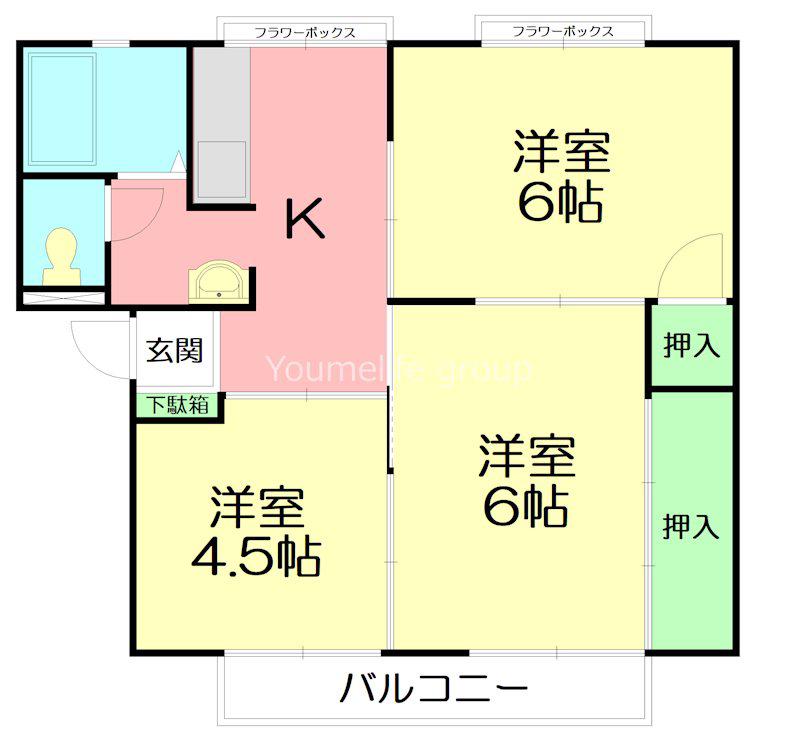サンリバティI(3K/1階)の間取り写真