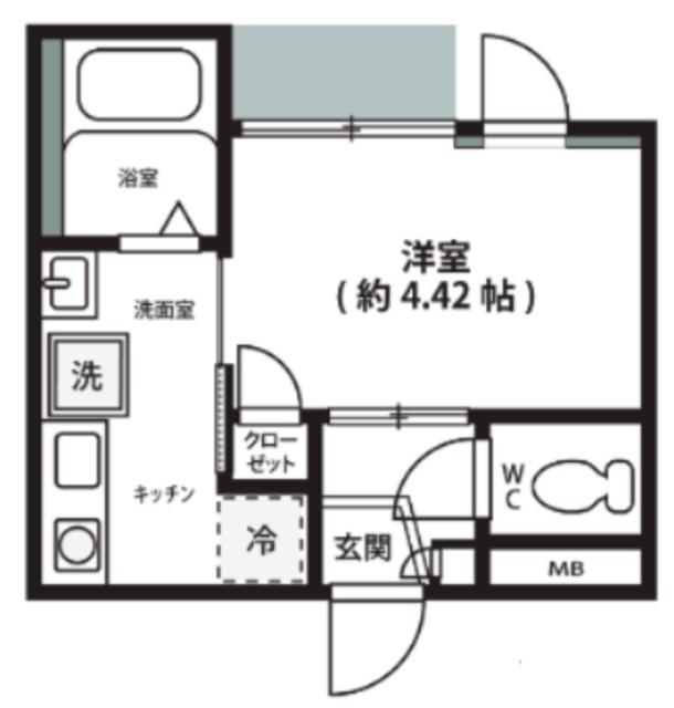 K-HOUSE西永福(1K/1階)の間取り写真