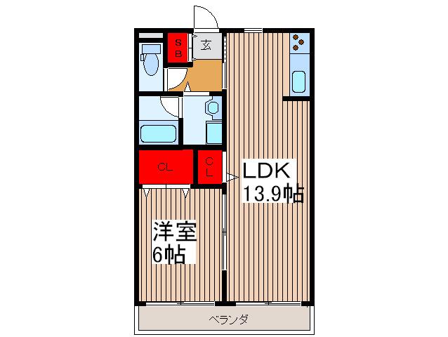 JR埼京線 南与野駅 徒歩11分 3階建 築15年(1LDK/2階)の間取り写真