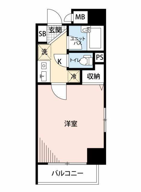 マイナビSTAYミライエ王子北(1K/4階)の間取り写真