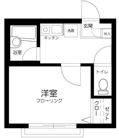 OZ弐番街C(1K/2階)の間取り写真