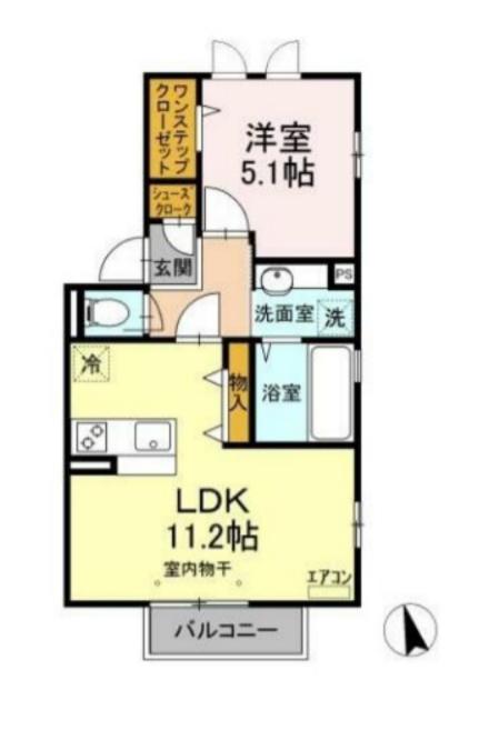 メゾン ラフィネ(1LDK/2階)の間取り写真