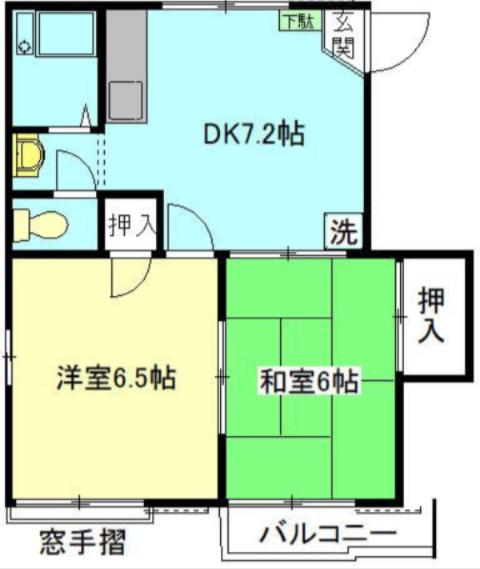 アメニティハイツ西新井II(2DK/2階)の間取り写真