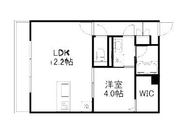 エクセラントロジュマン(1LDK/4階)の間取り写真