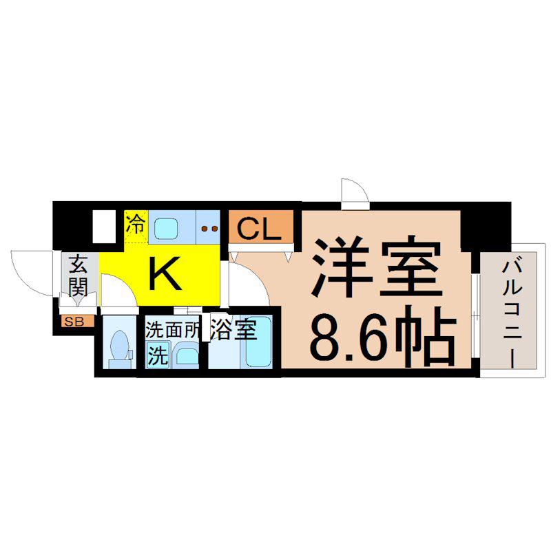 PURE RESIDENCE 名駅南(1K/11階)の間取り写真