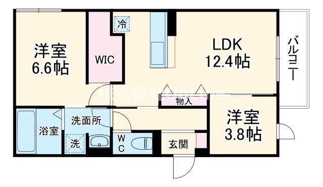 レジデンス藤戸(2LDK/2階)の間取り写真