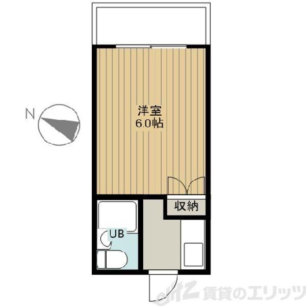 千里セピアテラスII(1K/1階)の間取り写真