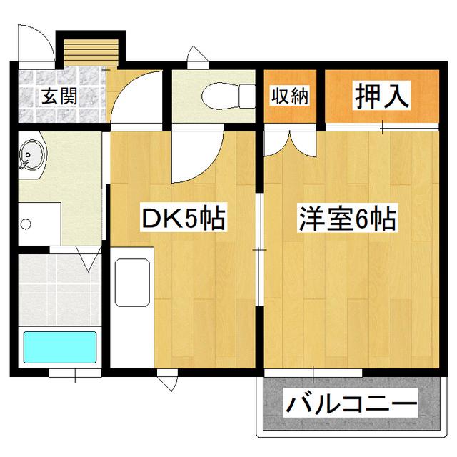 メゾンコトブキ(1DK/2階)の間取り写真