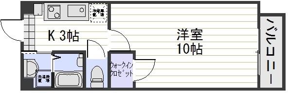CRESCENT(1K/2階)の間取り写真