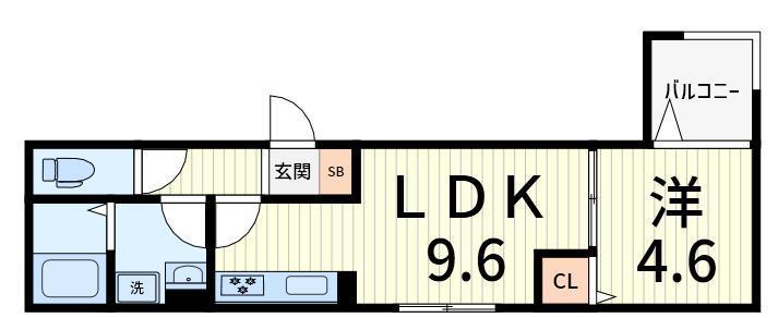 セレスティア大谷田V(1LDK/2階)の間取り写真
