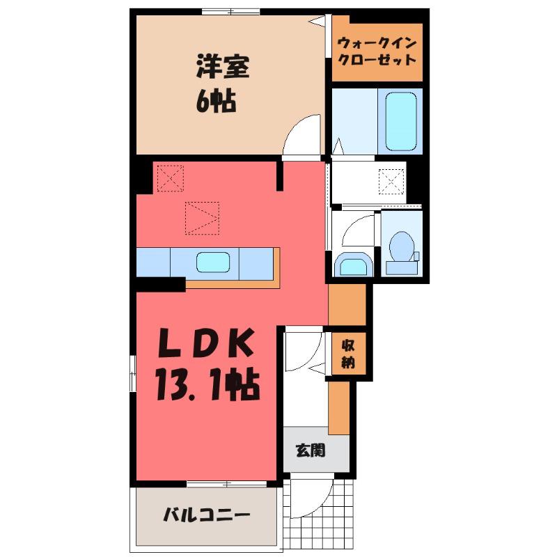 フランメゾンB(1LDK/1階)の間取り写真