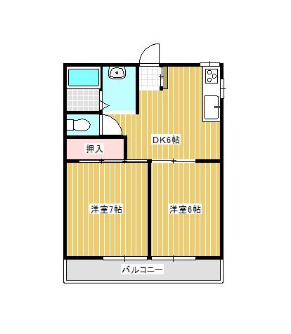 コーポ野田(2DK/2階)の間取り写真