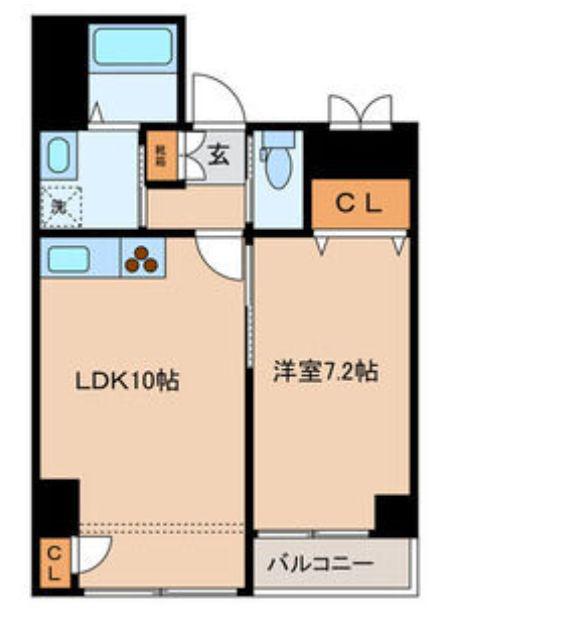 ARTERE東日本橋(1LDK/6階)の間取り写真