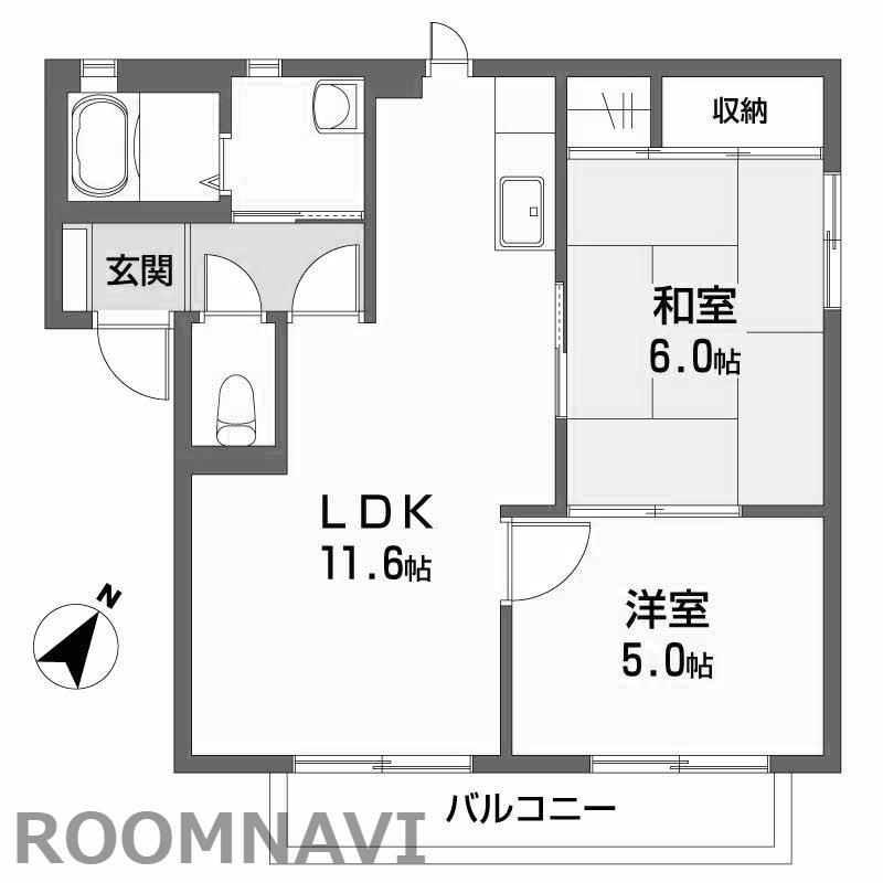 セトゥールインウエストB(2LDK/1階)の間取り写真