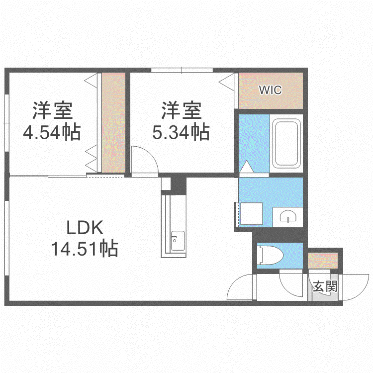 インダスカル(2LDK/1階)の間取り写真