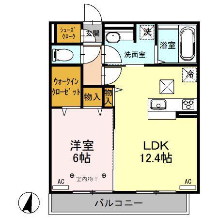 アプリリス(1LDK/1階)の間取り写真