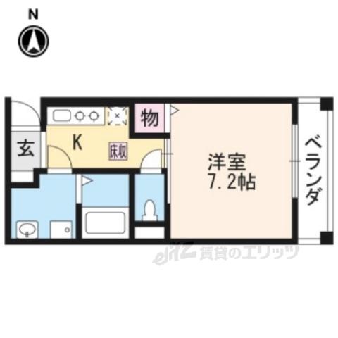 YS桃山(1K/1階)の間取り写真