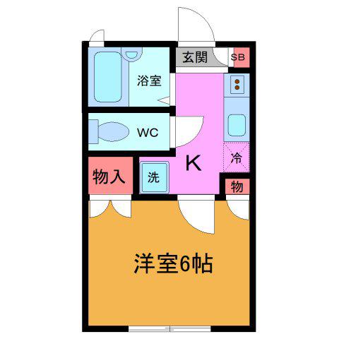 アーカスKIII(1K/1階)の間取り写真