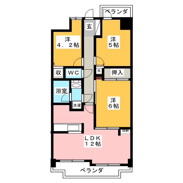 メゾンドセリエ(3LDK/5階)の間取り写真