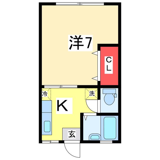 チャーリーハウス(1K/1階)の間取り写真