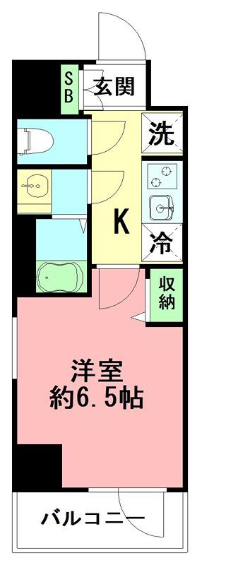 NーSTAGE 平塚II(1K/6階)の間取り写真