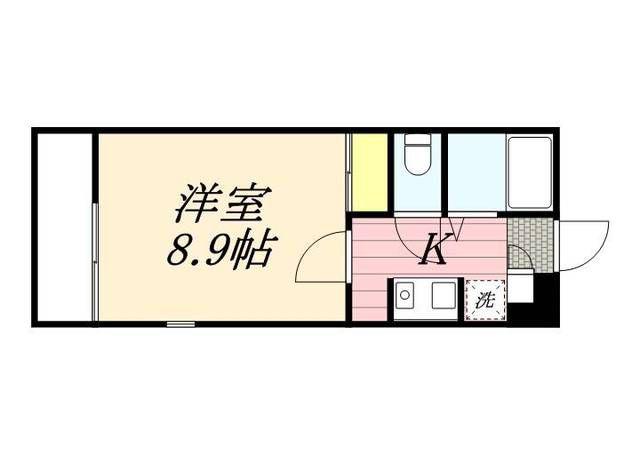 オートハウスⅢ(1K/3階)の間取り写真