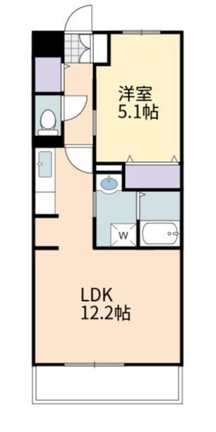 クロノス2(1LDK/5階)の間取り写真