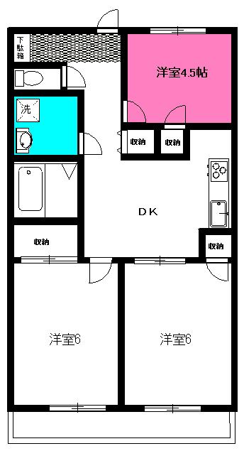 コーポラス植田(3DK/1階)の間取り写真