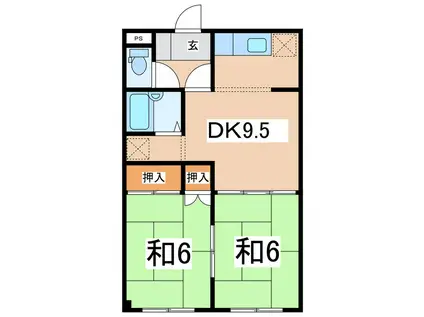 アサヒライオンズ(2DK/3階)の間取り写真