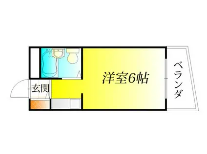 リバーサイドマンション(ワンルーム/3階)の間取り写真