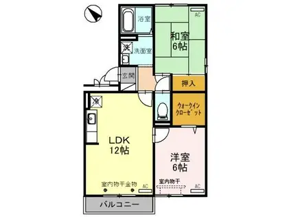 ジョルナーレ小立野(2LDK/3階)の間取り写真