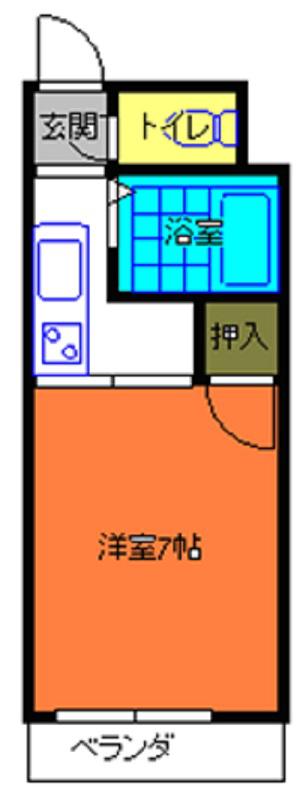 フレイグランス山口(1K/2階)の間取り写真