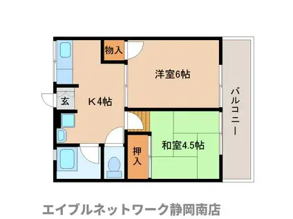 エステール(2K/2階)の間取り写真