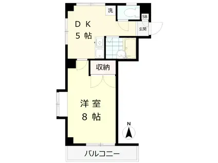たんぽぽマンション(1DK/2階)の間取り写真