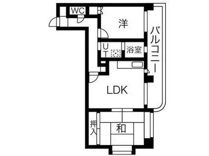 レインボー青柳(2LDK/5階)の間取り写真