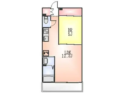 アヴリルI(1LDK/2階)の間取り写真